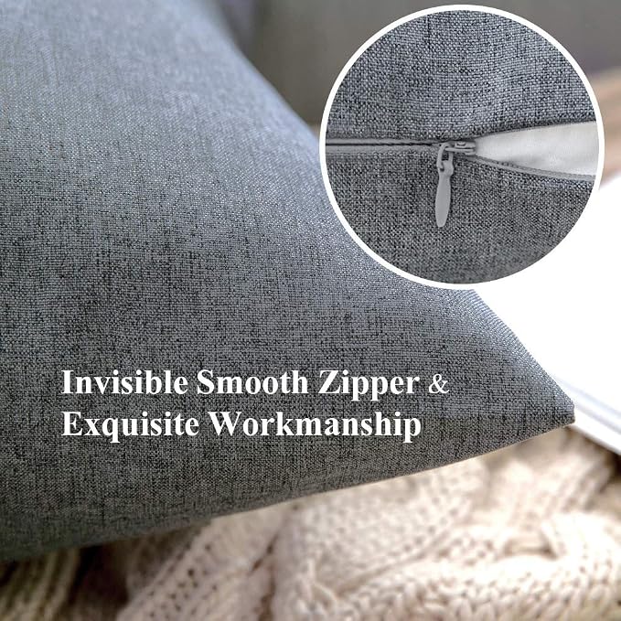 MIULEE Pack of 2 Decorative Outdoor Solid Waterproof Throw Pillow Covers Euro - Image 3