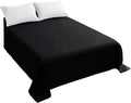 Sfoothome Queen Flat Sheet Black Top Sheet, Premium Hotel 1-Piece, Luxury and by Sfoothome