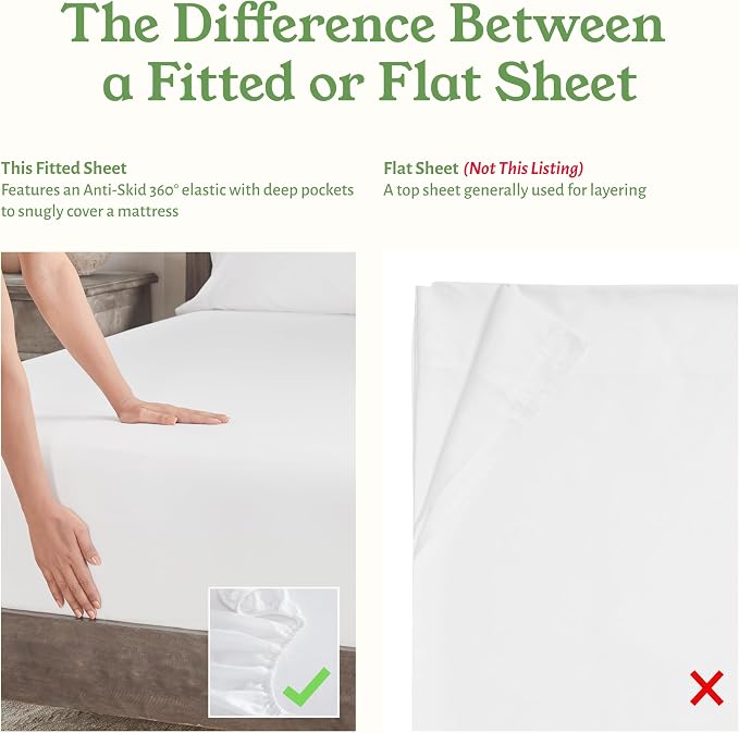 California Design Den 100% Organic Cotton Fitted Sheet King Only - Image 5