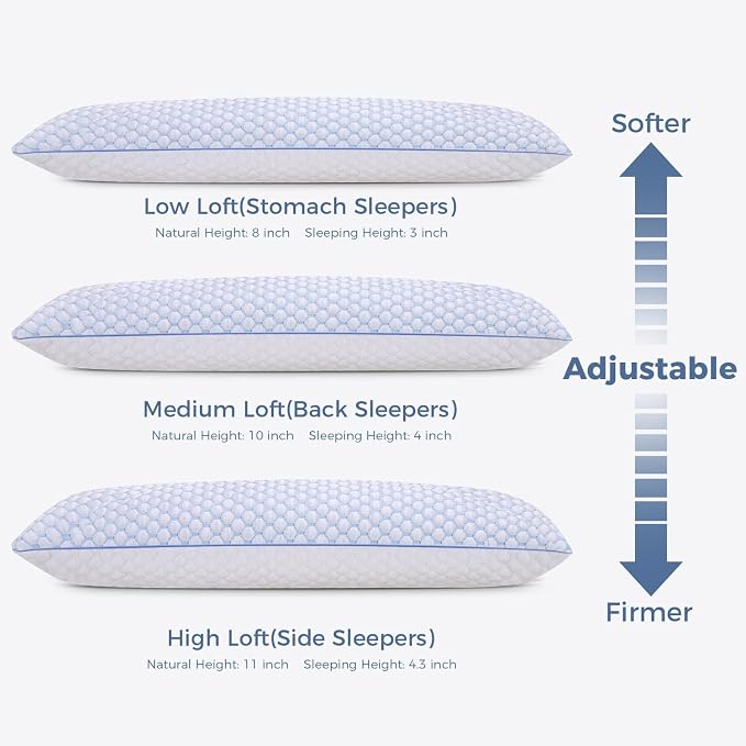 OSBED Cooling Adjustable Shredded Memory Foam Body Pillow - Image 3