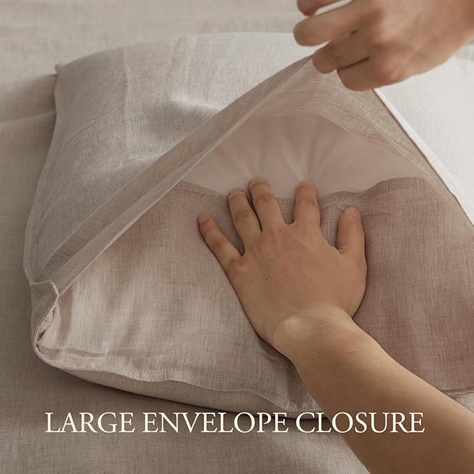 DAPU 100% Linen Duvet Cover, Pure Natural French Flax Linen - Image 5