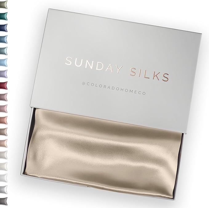 SUNDAYSILKS™ 100% Mulberry Silk Pillowcase, Silk Pillow Cases by ColoradoHomeCo