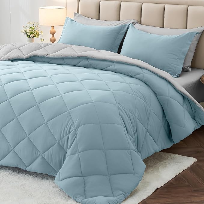 MUXHOMO 7 Pieces Full Comforter Set, Reversible Bed in a Bag Full Size by MUXHOMO