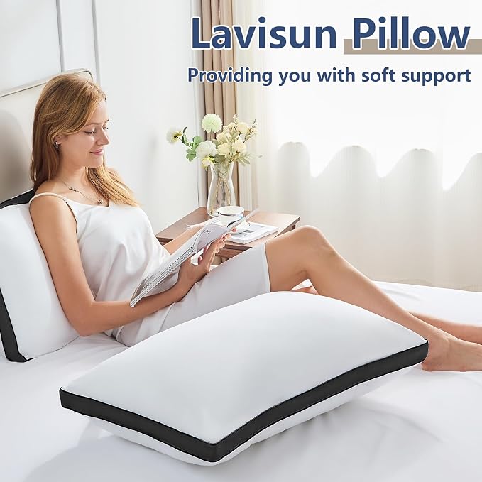 CozyLux Pillows King Size Set of 2, Soft and Supportive 3D Down Alternative Bed - Image 8