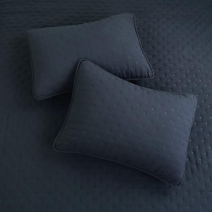 ROARINGWILD Navy Blue Twin Size Quilt Bedding Set - Image 4