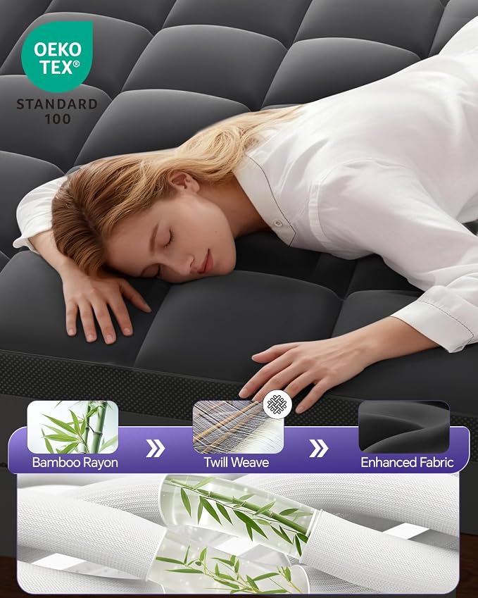 ChiXpace Dual Layer 5 Inch Memory Foam Mattress Topper Twin XL - Image 3