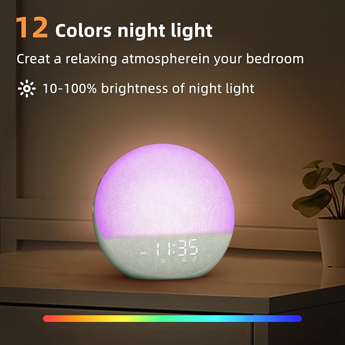 Sunrise Alarm Clock White Noise Machine: Natural Wake Up Light - Image 8