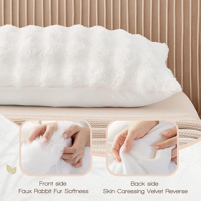 YZ HOME Faux Fur Fluffy Body Pillow - Image 3