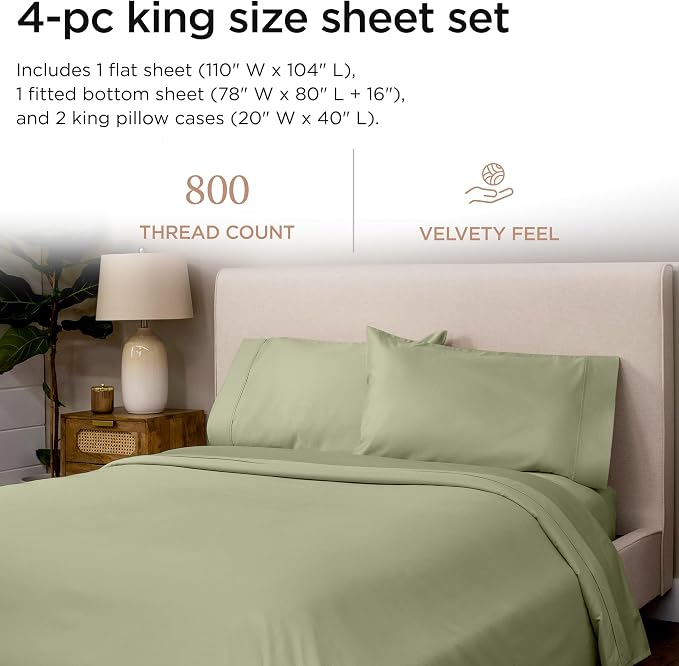 Threadmill Luxury 800 Thread Count King 100% Cotton Sheets - Image 2