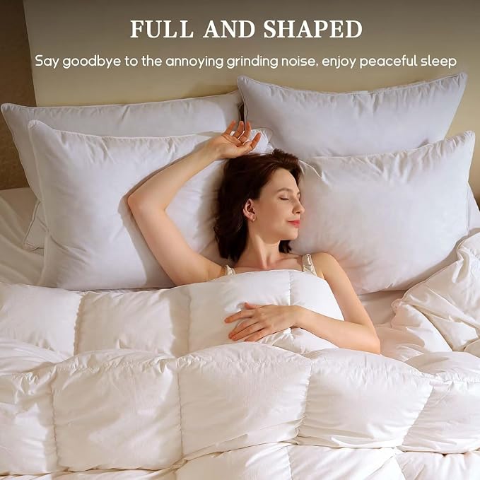 BHZ King Pillow Feather Down Hotel My King Pillow Bed Goose Pillows Alternative - Image 7