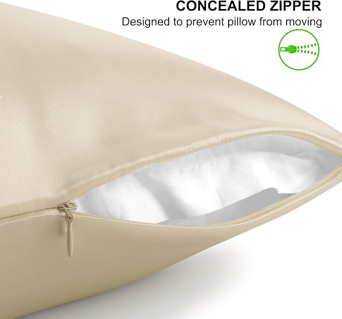 ALASKA BEAR Silk Pillowcase for Hair and Skin, Zipper Closure - Image 3