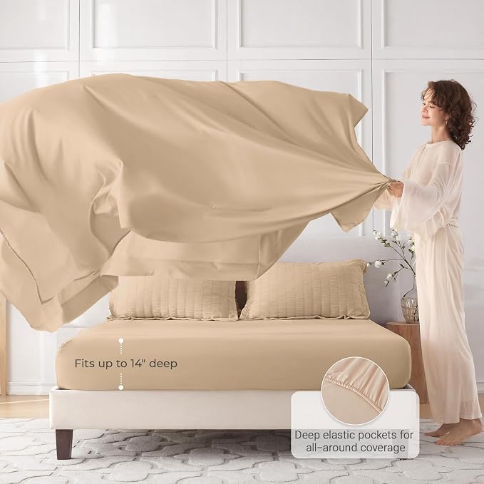 MUXHOMO 7 Pieces King Comforter Set, Seersucker Bed in a Bag King Size - Image 3
