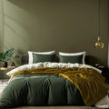 White Classic Dark Green Duvet Cover Queen Size, Microfiber Duvet Cover by WhiteClassic