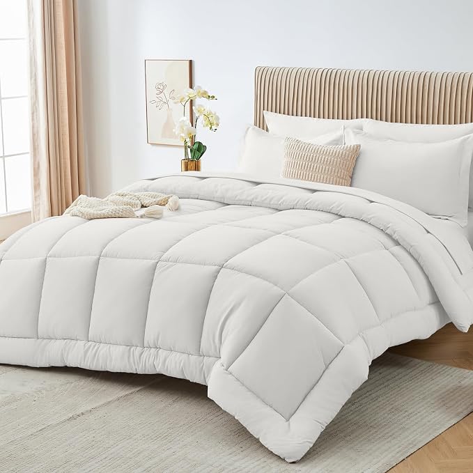 Sasttie California King Comforter Set, 7 Pieces Reversible Cal King Bed in a Bag by SASTTIE