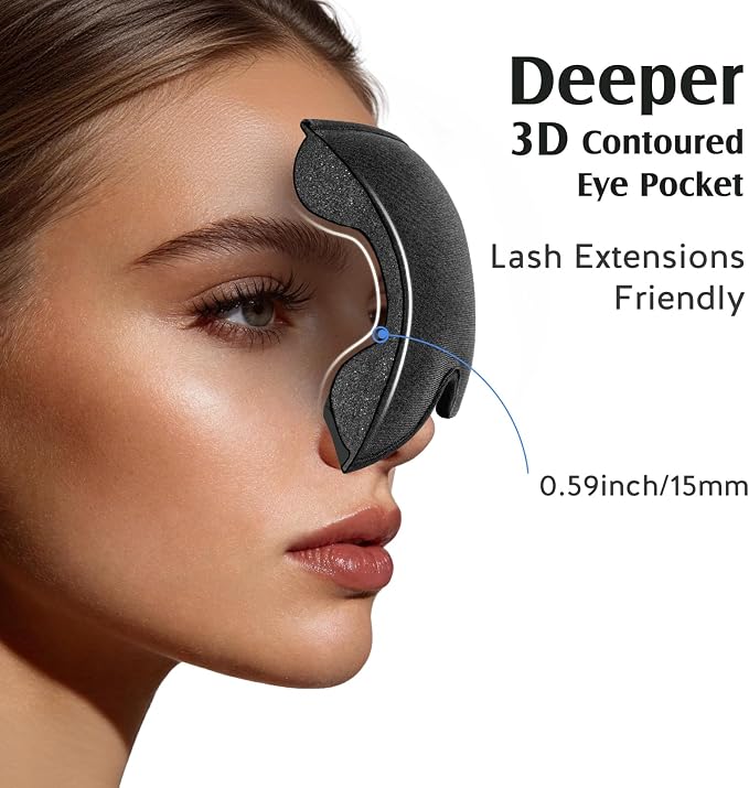 YFONG Sleep Mask for Lash Extensions, Bamboo Viscose & 100% Blackout Eye Mask - Image 3