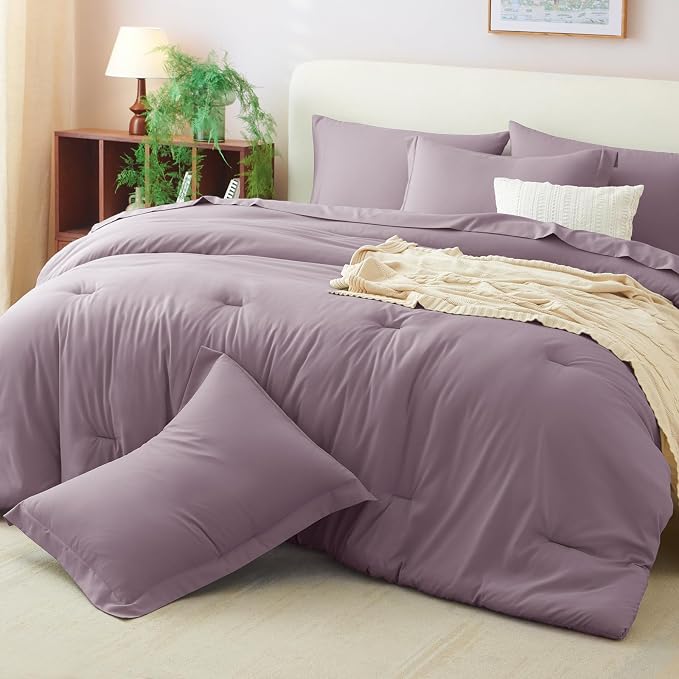 CozyLux Twin XL Comforter Set Dusty Purple, 5 Pieces Bed in a Bag Twin Extra - Image 9