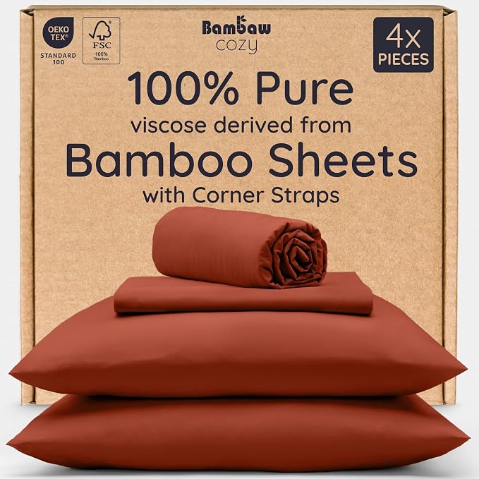 Bambaw 100% Viscose Derived from Bamboo Sheets California King Size Set – 4pcs by Bambaw
