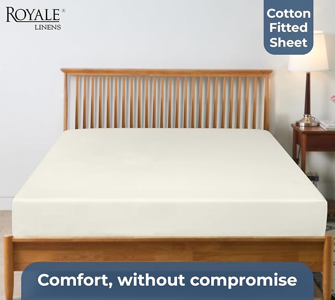 Royale Linens 100% Organic Cotton Fitted Sheet - Image 7