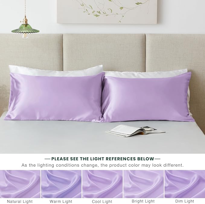Love's cabin Satin Pillowcase Set of 2 King Size 20x36, Cooling Pillow Covers - Image 7
