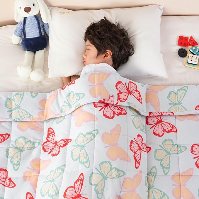 Sivio Weighted Blanket 3lbs, Butterfly Friends Small Cooling Heavy Blankets - Image 8