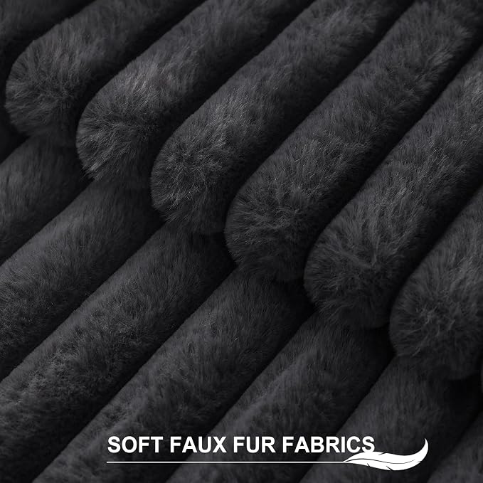 Pallene Faux Fur Plush Throw Pillow Covers 22x22 Set of 2, Luxury Soft Fluffy - Image 2