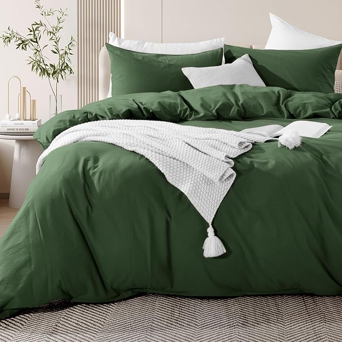 NEXHOME PRO Duvet Cover Set 100% Washed Cotton, Natural Linen Feel 3 Pieces - Image 6