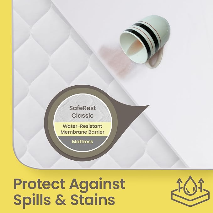 SafeRest Waterproof Mattress Protector Full Size – Absorbent Breathable Soft - Image 2