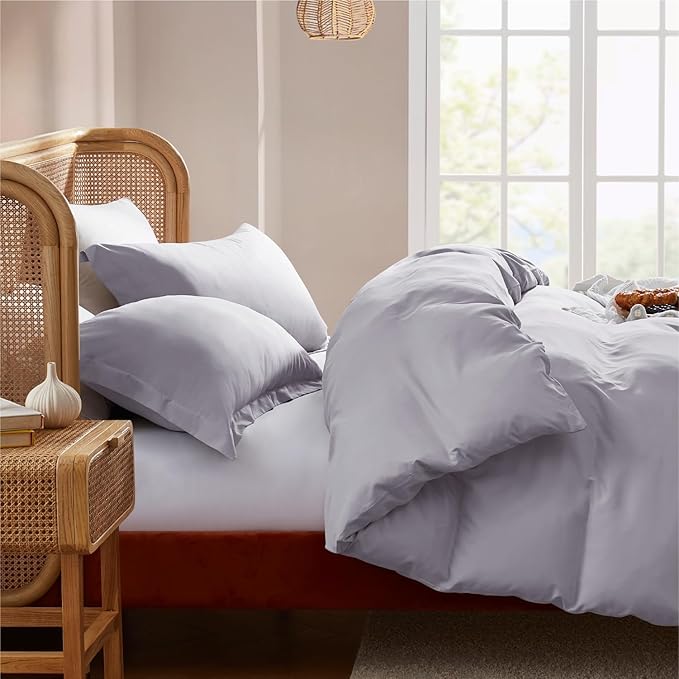 Nestl Grey Lavender Duvet Cover King Size - Image 7