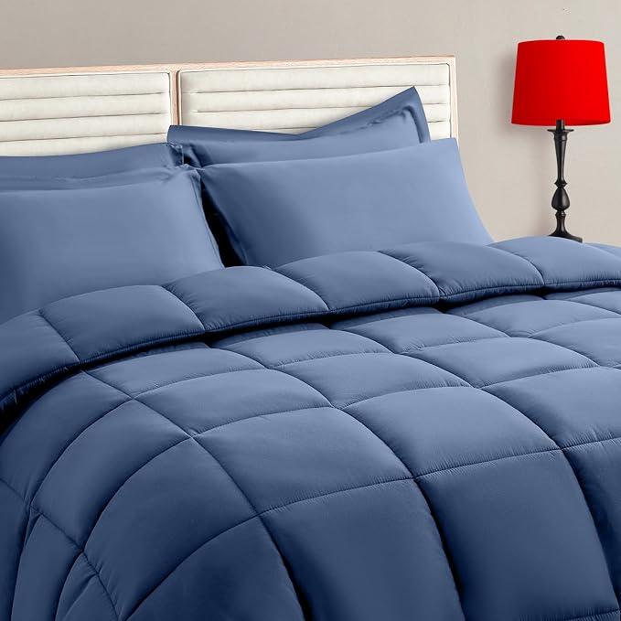 TAIMIT Slate Blue Twin Size Comforter Set by TAIMITBedingSets
