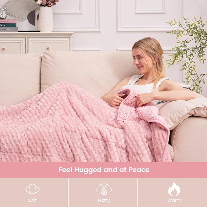 Super Fuzzy Soft Fleece Sherpa Weighted Blanket 15 lbs - Image 4