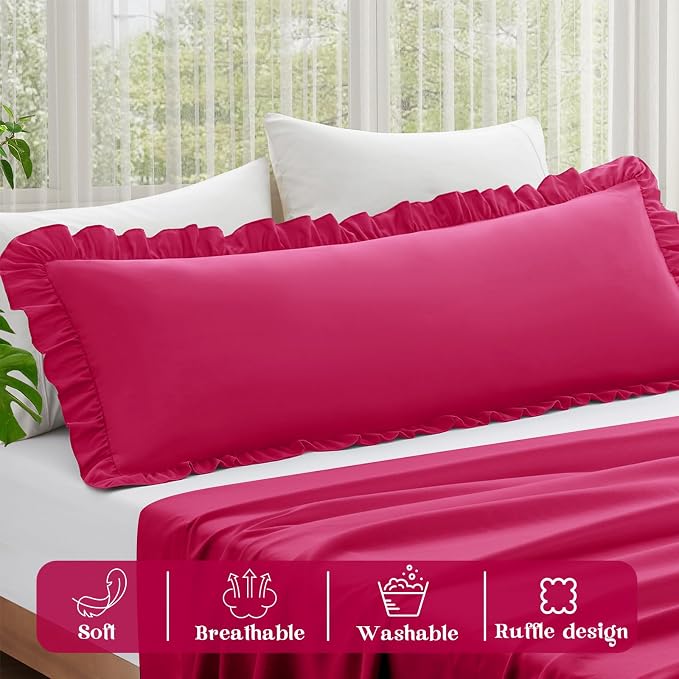 KKJIAF Ruffle Body Pillow Cases Set of 1, Ruffled Pillow Covers - Image 4