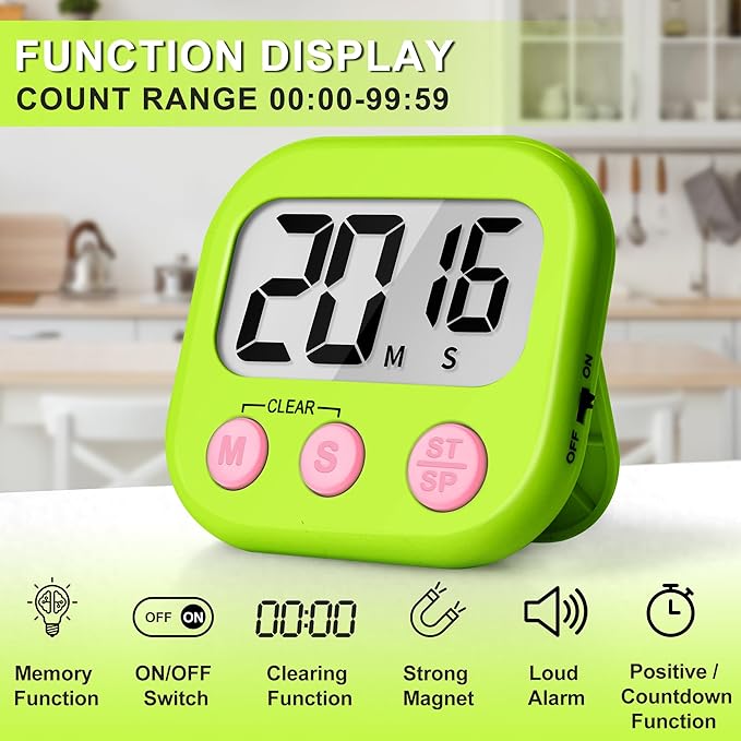 ZILLEEN Classroom Timer for Kids Teachers 12 Pack Digital Tmers - Image 4