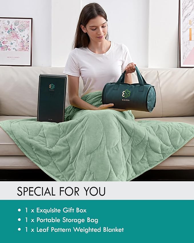 Kaisa Weighted Blanket for Adults 7lbs 41" x 53", Cozy Luxury Crystal Velvet - Image 5