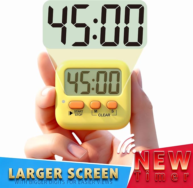 Antonki 2 Pack Digital Timer for Kids, Magnetic Countdown Kitchen Timers for - Image 4
