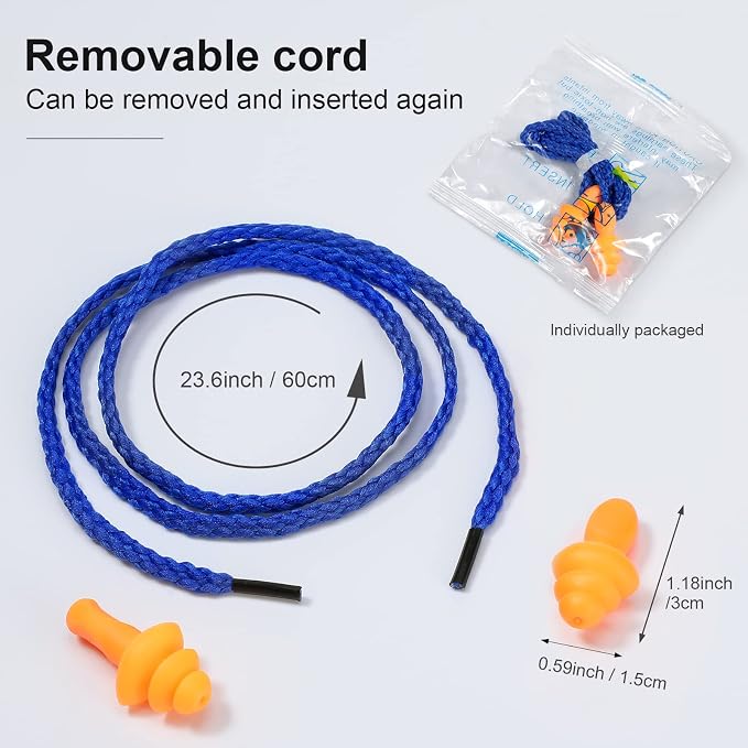 Tondiamo 200 Pairs Ear Plugs Reusable Silicone Earplugs - Image 3
