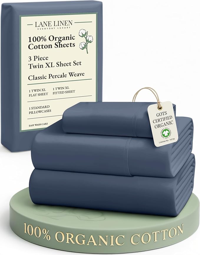 LANE LINEN 100% Organic Cotton Eco Friendly Fully Elasticized Twin XL Sheet Set by LaneLinen