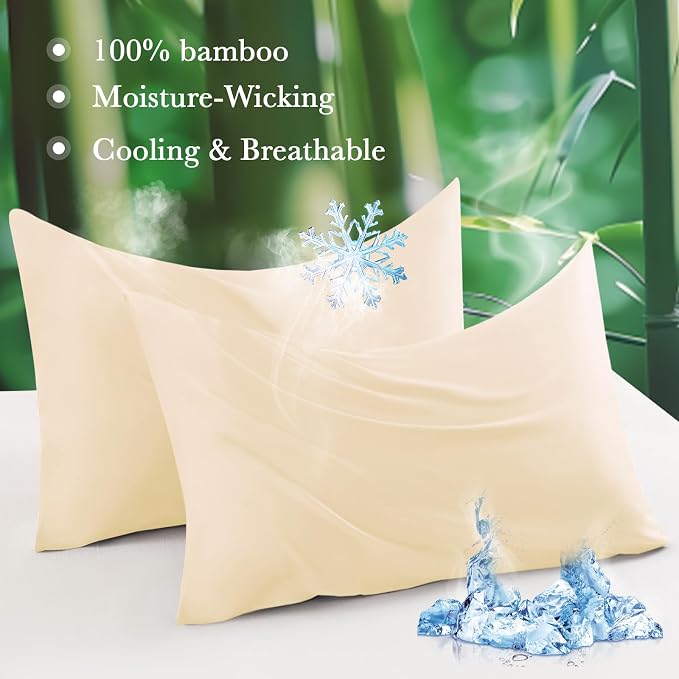 Curved Pillow Case Queen Size, Side Sleeper Pillow Cases Cover Cooling Rayon - Image 2