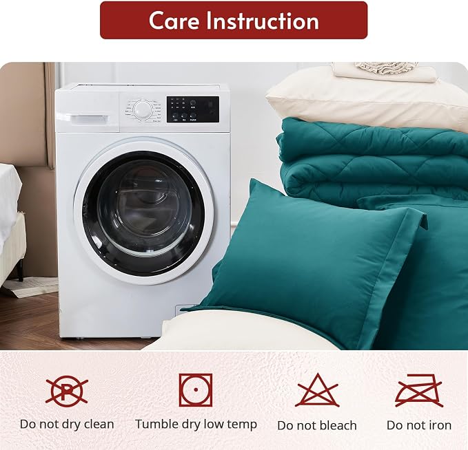 MUXHOMO 7 Pieces Queen Comforter Set, Reversible Bed in a Bag Queen Size - Image 9