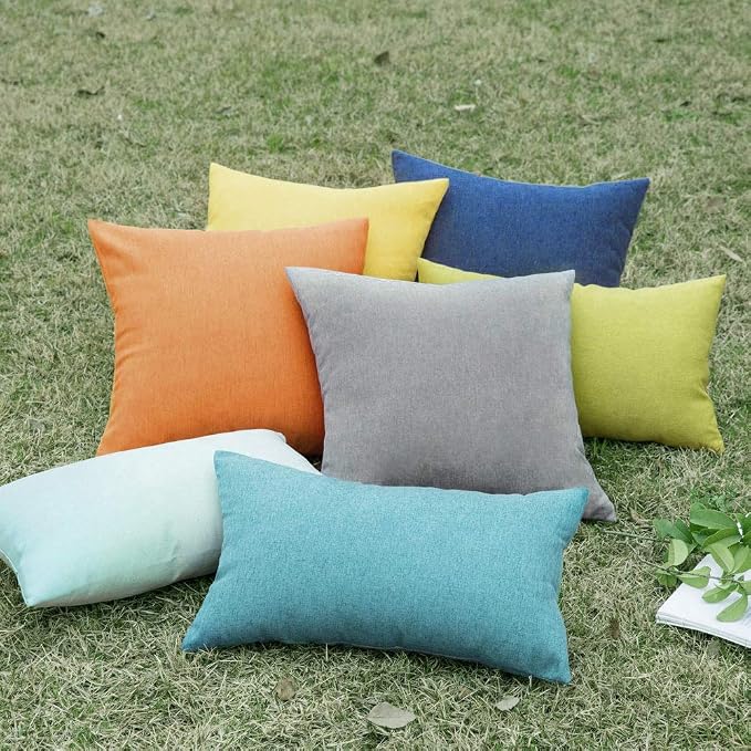MIULEE Pack of 2 Decorative Outdoor Solid Waterproof Throw Pillow Covers Faux - Image 8