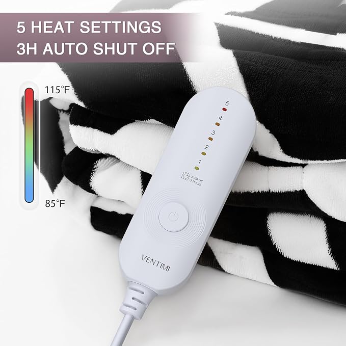 VENTIMI Electric Blanket Heated Throw, Fast Heating Blankets - Image 2