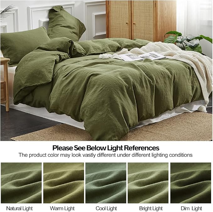 Simple&Opulence 100% Linen Duvet Cover Set 2pcs Basic Style Natural French - Image 6