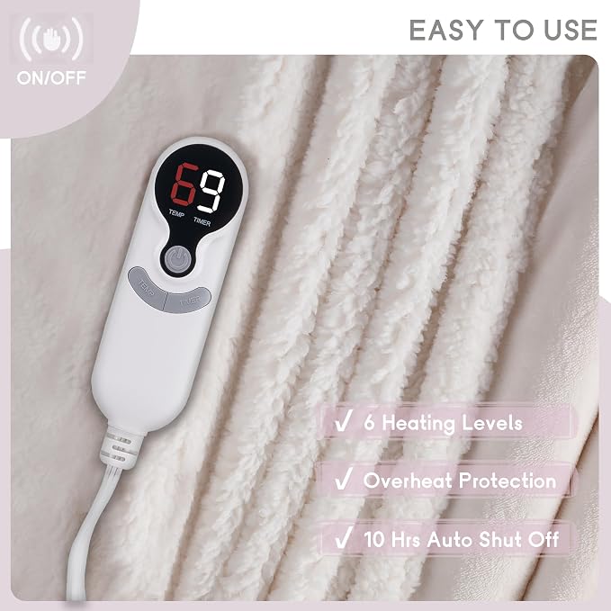 Heated Blanket Electric Blanket Full Size 72''x84'' - Image 4