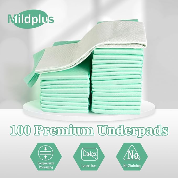 MILDPLUS 100 Count Disposable Bed Pads, 30x36 Inch Extra Large Incontinence - Image 4