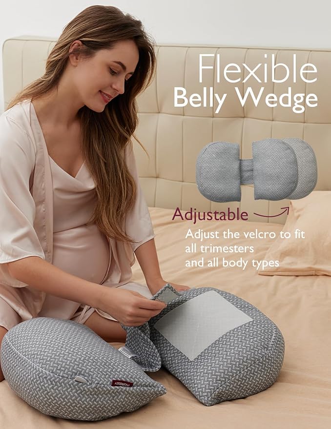 Momcozy Portable Pregnancy Pillow – W Shaped Maternity Support - Image 6