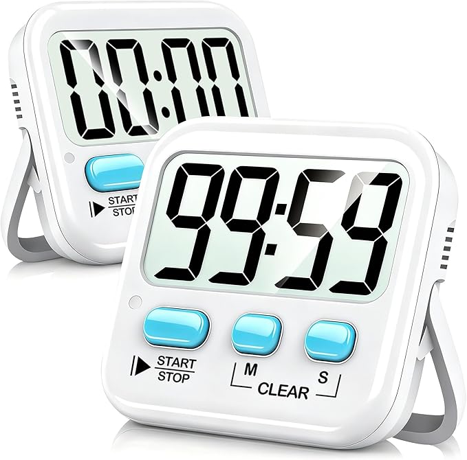 Antonki 2 Pack Digital Timer for Kids, Magnetic Countdown Kitchen Timers for by Antonki