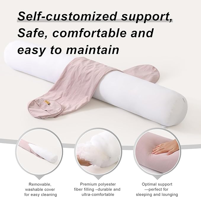 Body Pillow for Adults, Long Round Pillow, Big Cylindrical Pillow, Large Full - Image 4