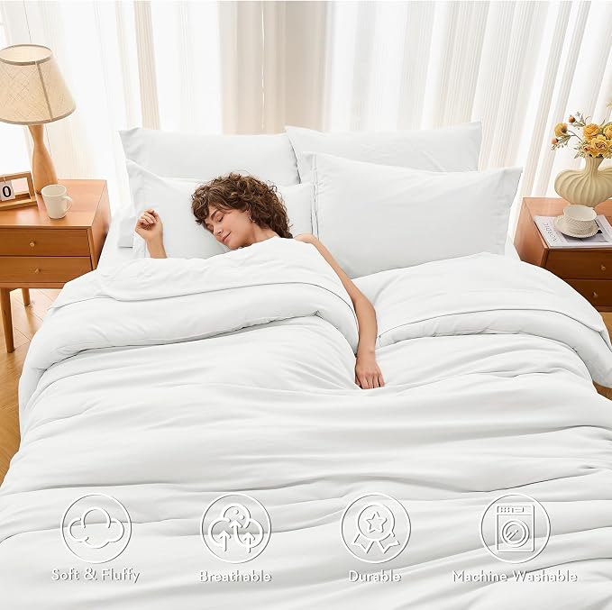 MUXHOMO 5 Pieces Twin XL Comforter Set, Soft Bed in a Bag Twin XL Size - Image 3