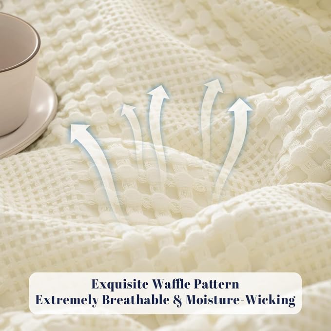 PHF Cooling Waffle Blanket California King Size, Lightweight 60% Rayon from - Image 4
