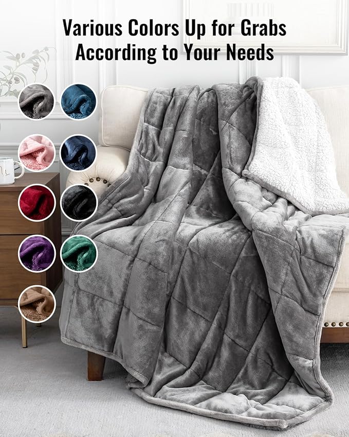 Uttermara Weighted Blanket Queen Size 15lbs 60x80 inches, Soft Plush Fleece - Image 9
