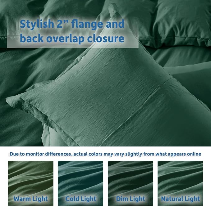 Nestl Dark Green California King Duvet Cover Sets - Image 8